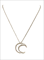 Collana Luna Oro Bianco e Diamanti con pendente lunare oro delicato