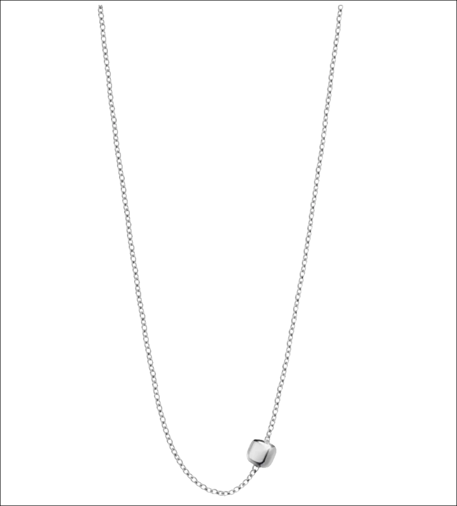 Collana lunga Cubo con pendente in argento lucido, spedizione gratuita
