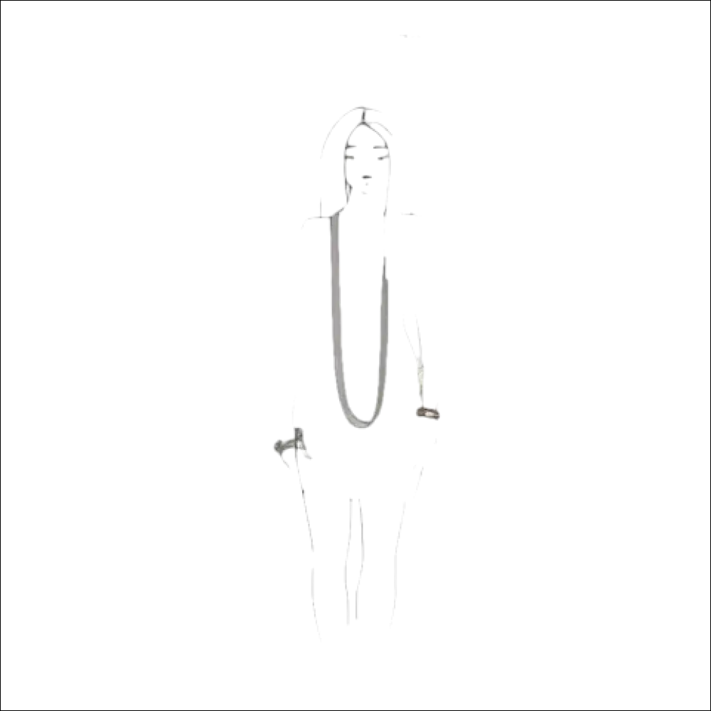 Schizzo di moda donna con abito semplice e lunga collana Calvin Klein Impulsive Oro Rosé