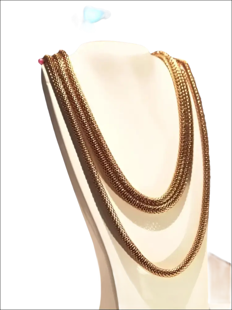 Collana lunga donna Calvin Klein Impulsive Oro Rosé con maglie dorate lucide e intrecciate