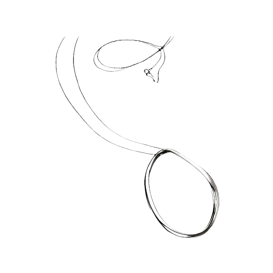 Collana lunga Segno in Acciaio e Argento 925 con pendente irregolare e charm appuntito