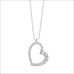 Collana con cuore di diamanti COMETE GLB 1520 in argento con pendente a forma di cuore
