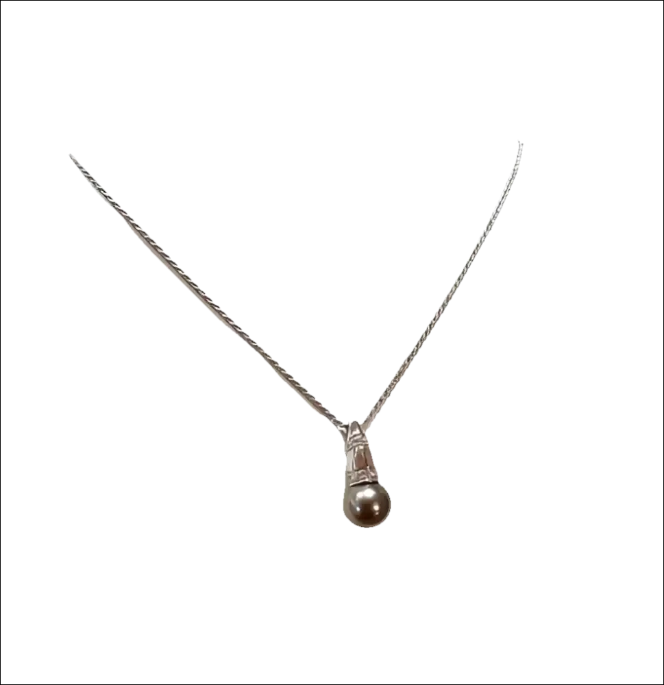 Collana diamanti e perla nera Tahiti di Salvini con pendente in perla su catena argentata