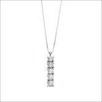 Collana Oro Bianco e 5 Zirconi Ambrosia AGZ 400, elegante design a barra