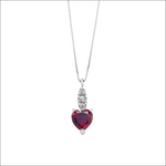 Collana Oro Bianco Cuore Rosso Ambrosia AGZ 404 con rubino a cuore e diamanti