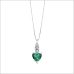 Collana oro bianco cuore verde Ambrosia AGZ 405 con smeraldo e diamanti