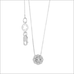 Collana Oro Bianco e Diamanti COMETE GLB 1624 con catena box e pendente floreale