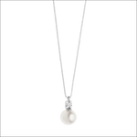 Collana Oro Bianco e Perla COMETE GIOIELLI con perla bianca e diamanti