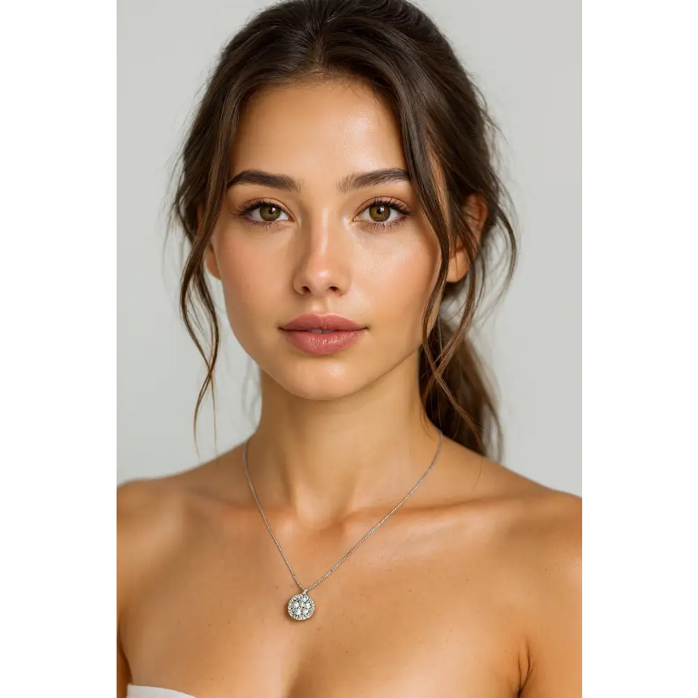 Collana oro bianco Topazio Azzurro e Diamanti Salvini|bonini-gioielli