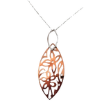 Collana Oro con Diamanti e Motivo Floreale GLB 513 con pendente fiorato in oro rosa e argento