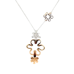 Collana oro e diamanti Jolie Salvini con pendenti a forma di fiore e diamanti scintillanti