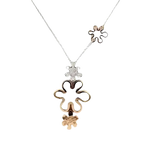Collana Oro e Diamanti Jolie Salvini con pendenti a fiore in argento, diamanti e oro rosa