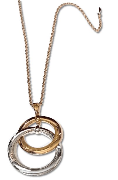 Collana oro rosa 375/1000 con ciondolo cerchi UNOAERRE - Gioielleria Bonini