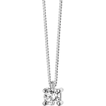 Collana Punto Luce Diamante COMETE con pendente solitario diamante su catena d’argento