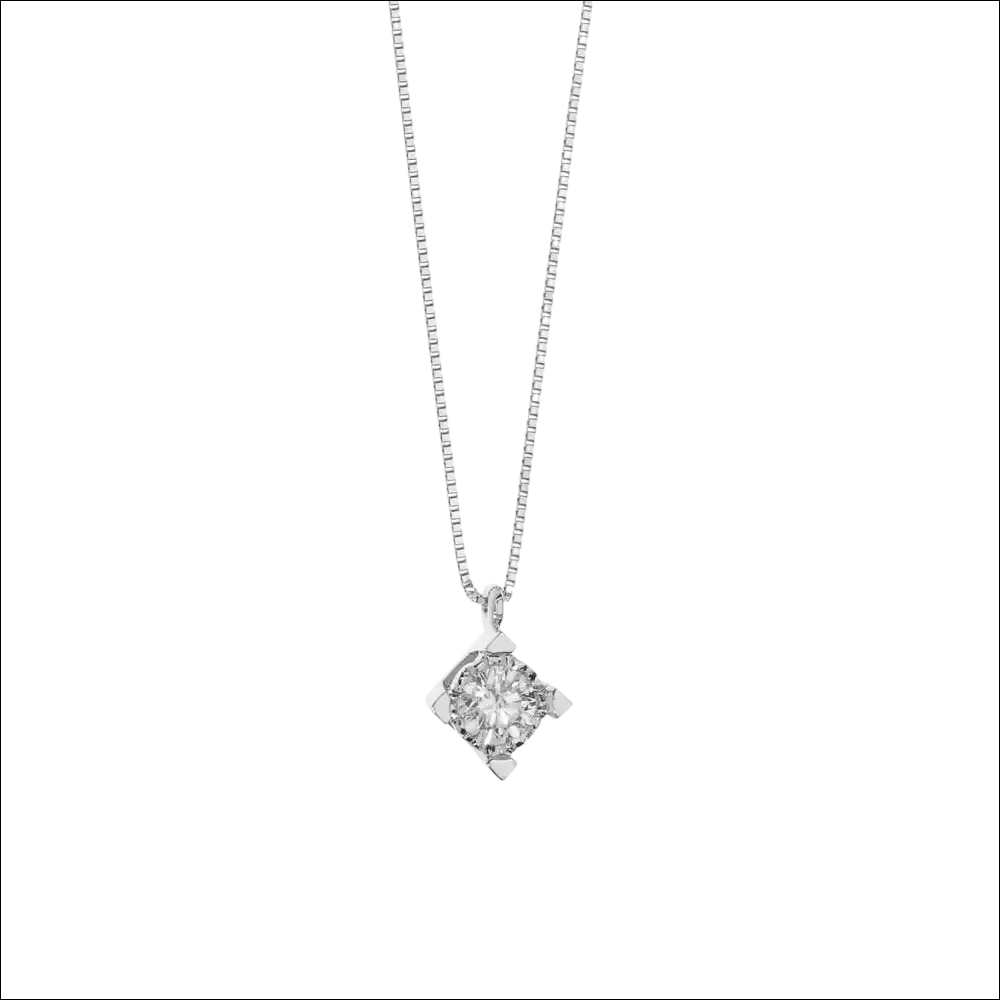 Collana Punto Luce Diamante COMETE GIOIELLI con pendente scintillante