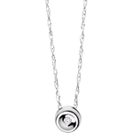 Collana Punto Luce Oro Bianco e Diamante GLB 900 con ciondolo diamante rotondo bezel