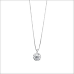 Collana Punto Luce Oro Bianco e Zircone Ambrosia con pendente diamante