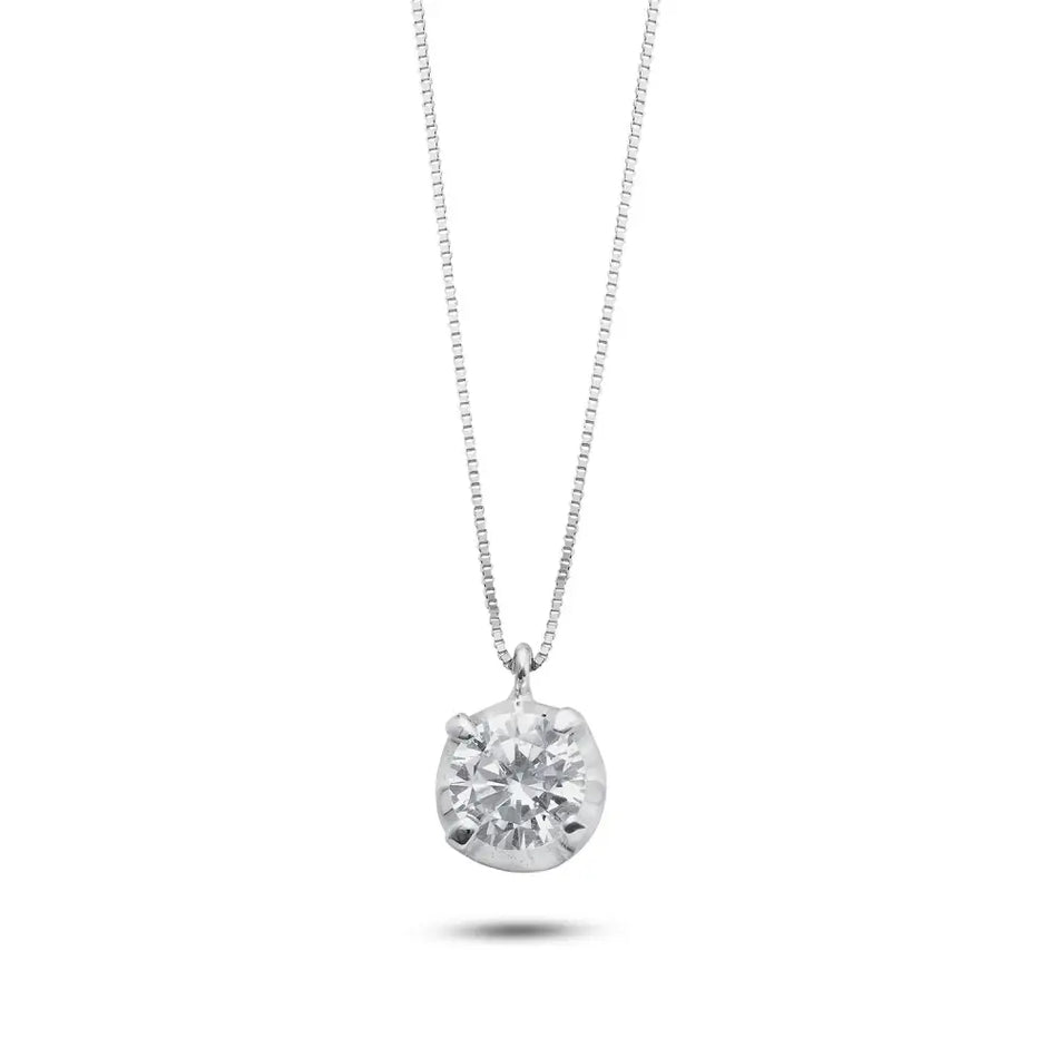 Collana punto luce oro e zircone AMBROSIA AGZ 395 - Gioielleria Bonini