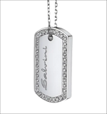 Pendente in argento con bordo di diamanti Collana uomo oro e diamanti Code di Salvini