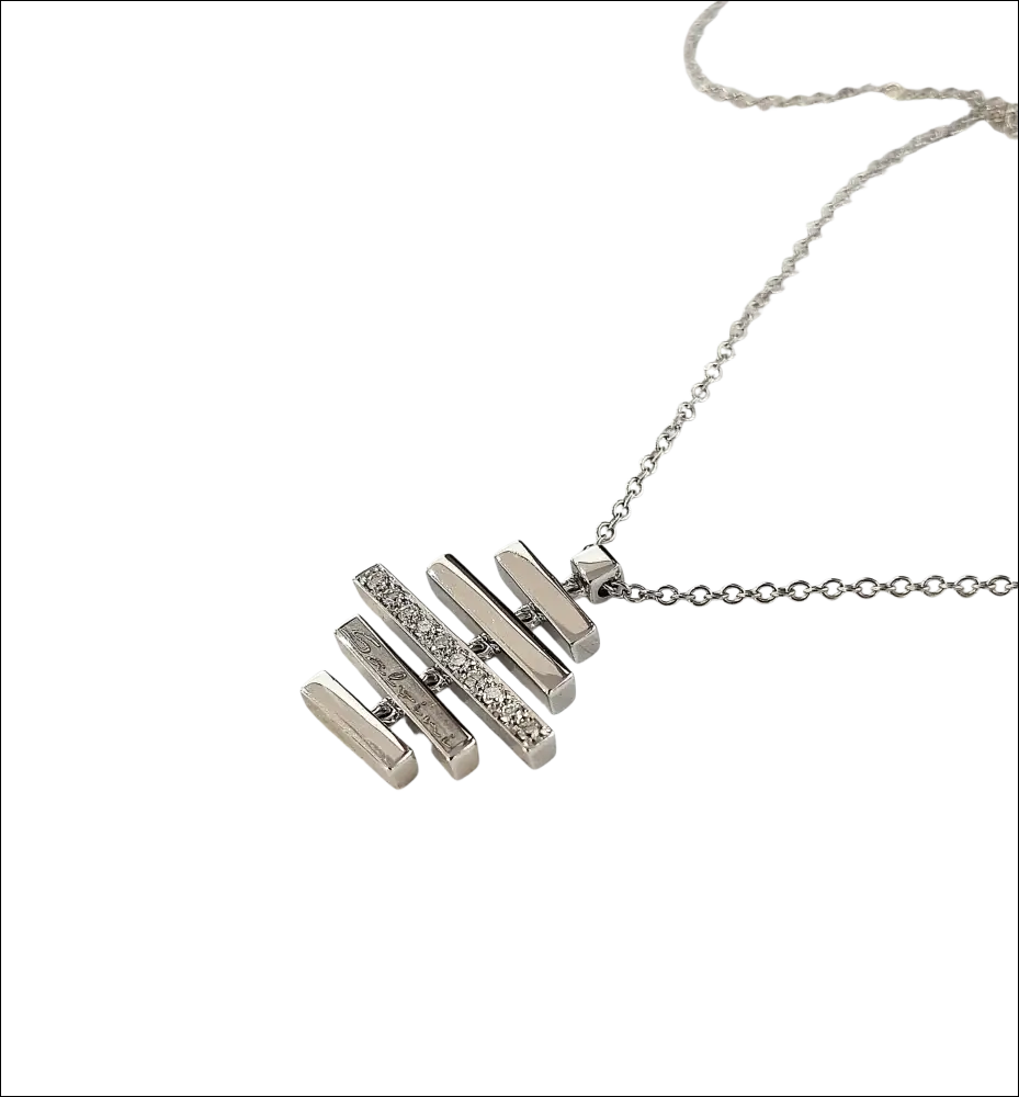Collana Salvini Divina: ciondolo argento con 5 barre diamanti
