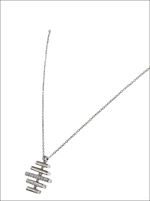 Collana Salvini Divina: ciondolo in oro bianco con barre geometriche e diamanti