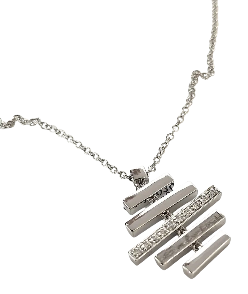 Collana Salvini Divina: ciondolo argento con barre e diamanti scintillanti