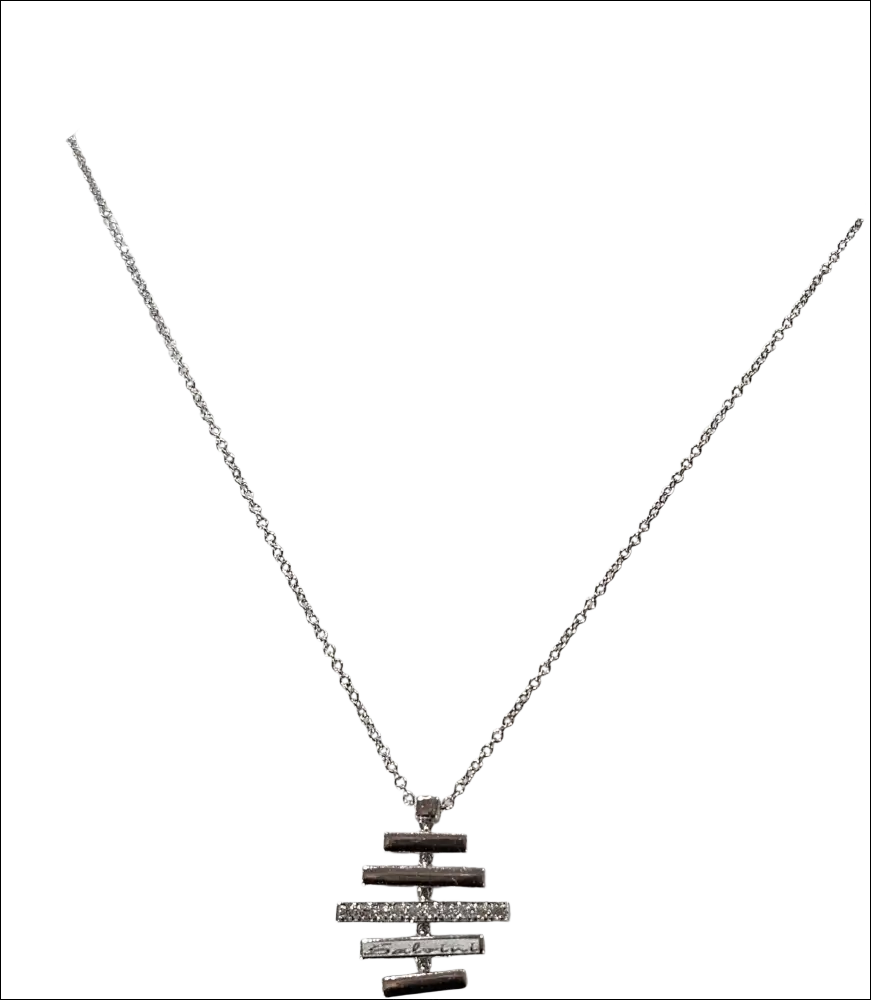 Collana Salvini Divina: ciondolo argento con barre nere e diamanti