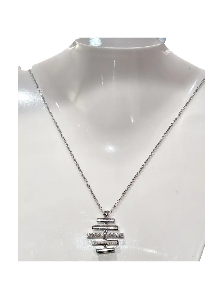 Collana Salvini Divina: ciondolo argento con barre geometriche e diamanti