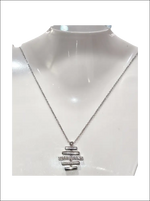Collana Salvini Divina: ciondolo argento con barre geometriche e diamanti