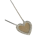 Collana Salvini Cuore Oro Bianco e Diamanti con pendente a forma di cuore argentato