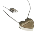 Pendente a forma di cuore in argento sulla catena per Collana Salvini Cuore Oro Bianco e Diamanti