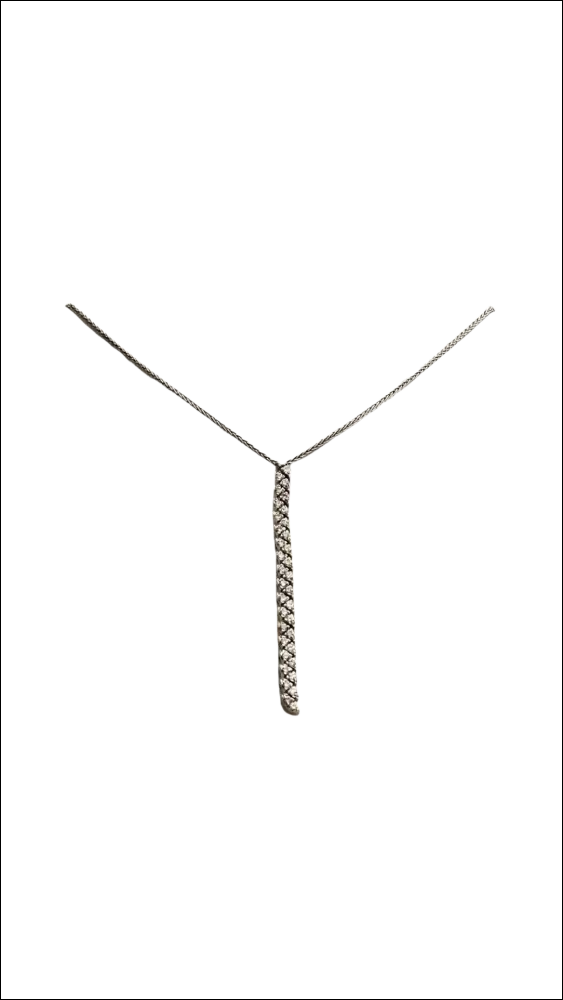 Collana Salvini Dancing Diamonds y-shaped in oro bianco con pavé di diamanti