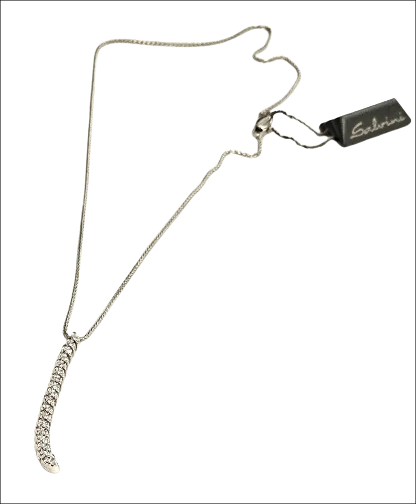 Collana Salvini Dancing Diamonds in oro bianco con pendente curvo di diamanti