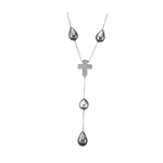 Collana Salvini Estro con croce, perle Tahiti e diamanti, argento brillante