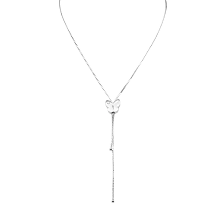 Collana Salvini Farfalla saliscendi Oro Bianco con pendente farfalla argento