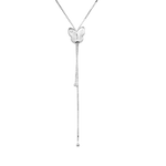 Collana Salvini Farfalla saliscendi Oro Bianco con pendente farfalla in argento e gemma chiara