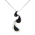 Collana Salvini Faville Oro Bianco e Diamanti con catena argento e pendenti a goccia