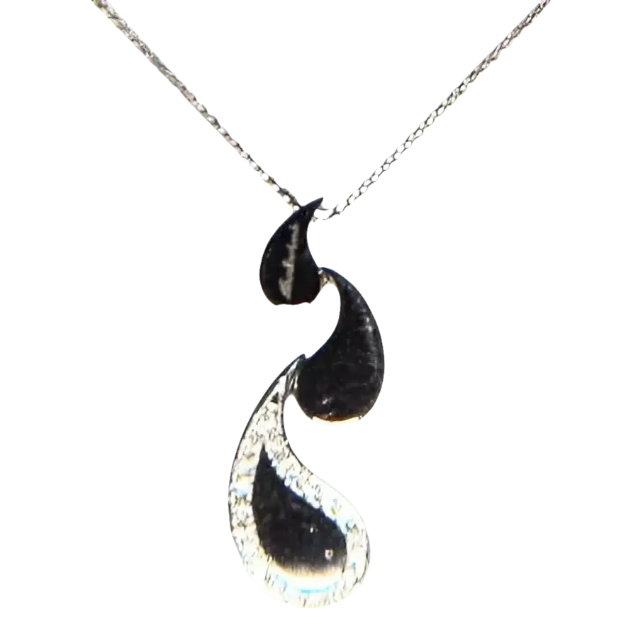 Collana Salvini Faville Oro Bianco e Diamanti con catena argento e pendenti a goccia