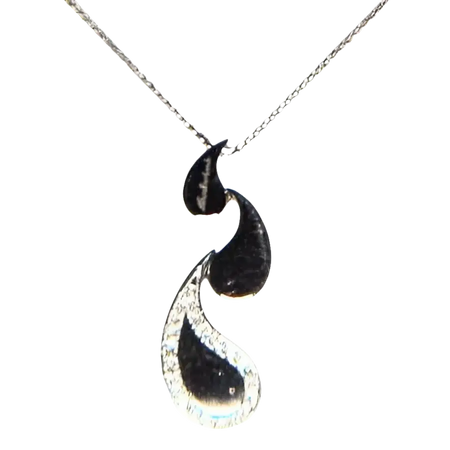 Collana Salvini Faville Oro Bianco e Diamanti con catena argento e pendenti a goccia