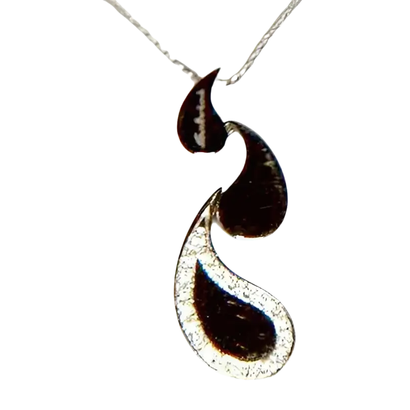 Collana Salvini Faville Oro Bianco e Diamanti con pendente argento e teardrop incastonati