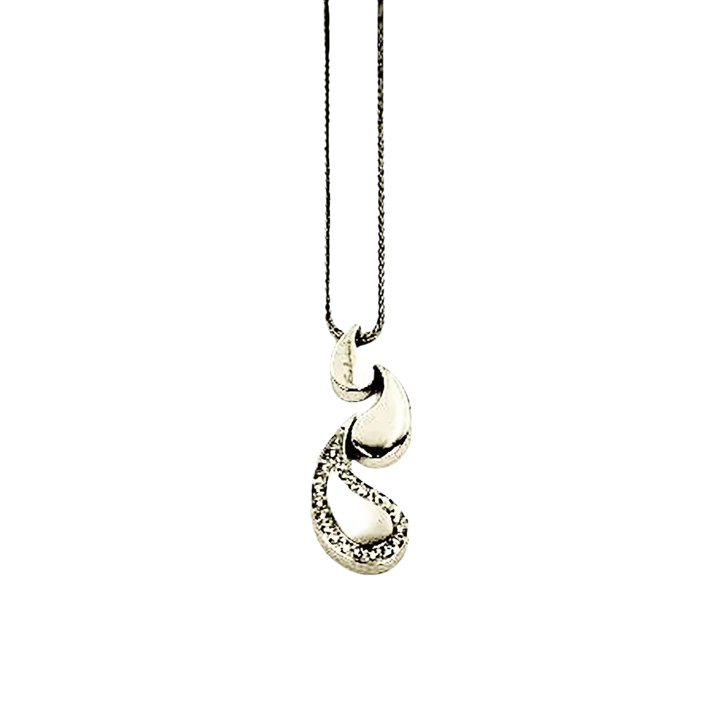 Collana Salvini Faville Oro Bianco e Diamanti con pendente a goccia con pietre scintillanti