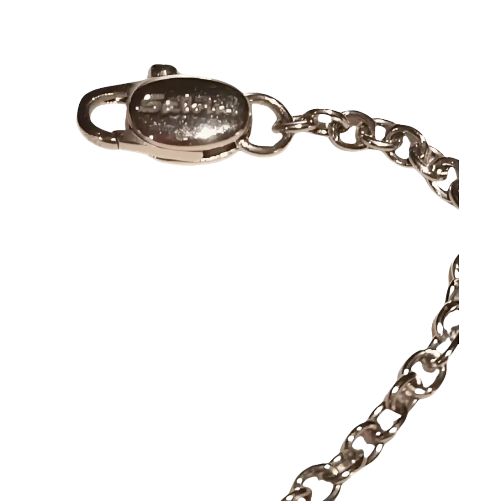 Catena in metallo argentato con chiusura a moschettone per Collana Salvini Mambo Perle Tahiti e Diamanti