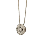 Collana SALVINI Oro Bianco e Diamanti Fleur Ronde con ciondolo rotondo in argento e dettagli scintillanti