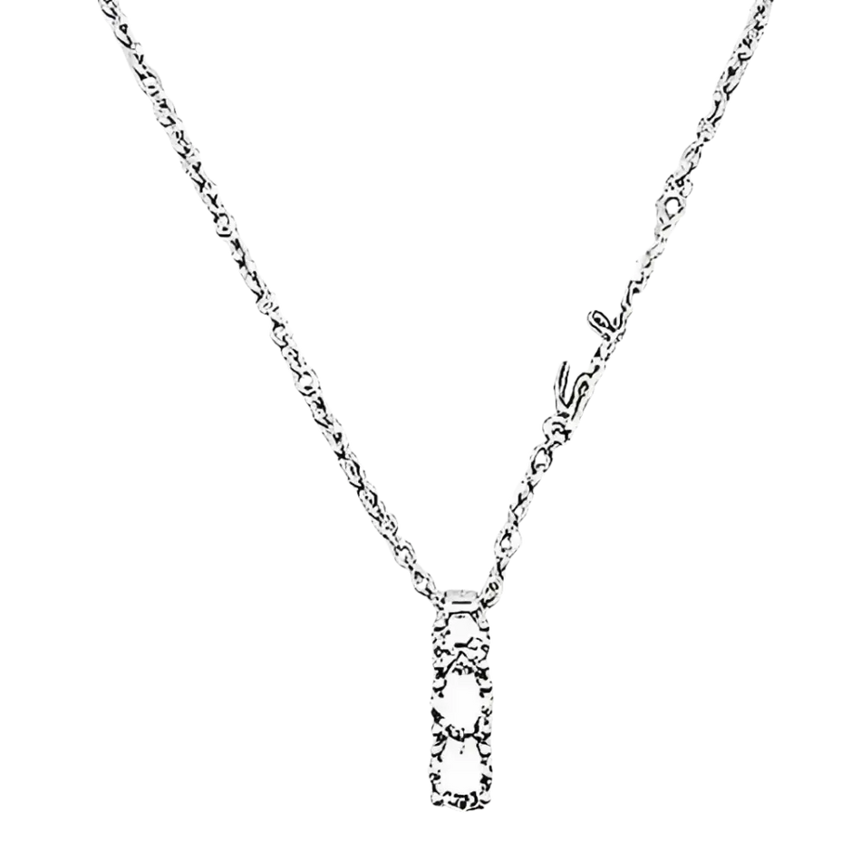 Collana Salvini Place Vendome Oro Bianco e Diamanti con ciondolo a barra e tre pietre