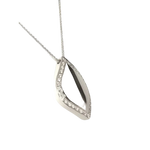 Collana Salvini Time Square Oro Bianco e Diamanti con ciondolo foglia e diamanti piccoli