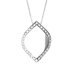 Collana Salvini Time Square Oro Bianco e Diamanti con pendente marquise incastonato di diamanti