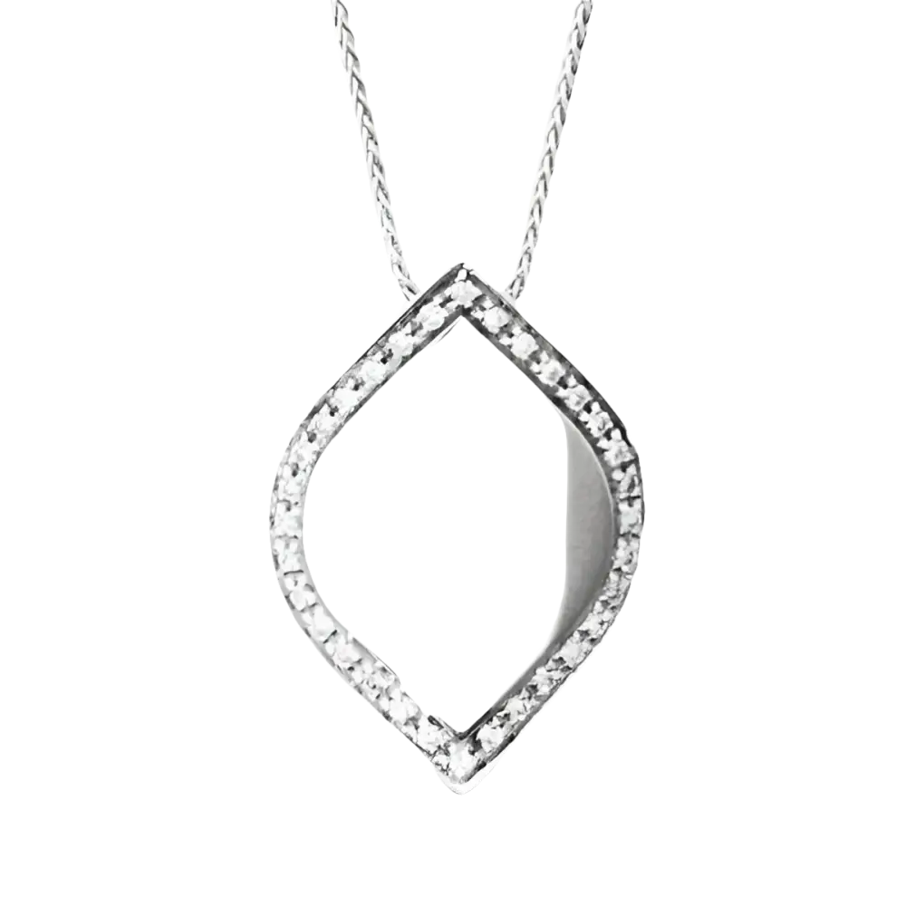Collana Salvini Time Square Oro Bianco e Diamanti con pendente marquise incastonato di diamanti