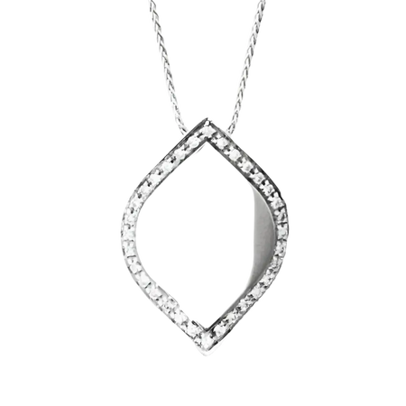Collana Salvini Time Square Oro Bianco e Diamanti con pendente marquise incastonato di diamanti