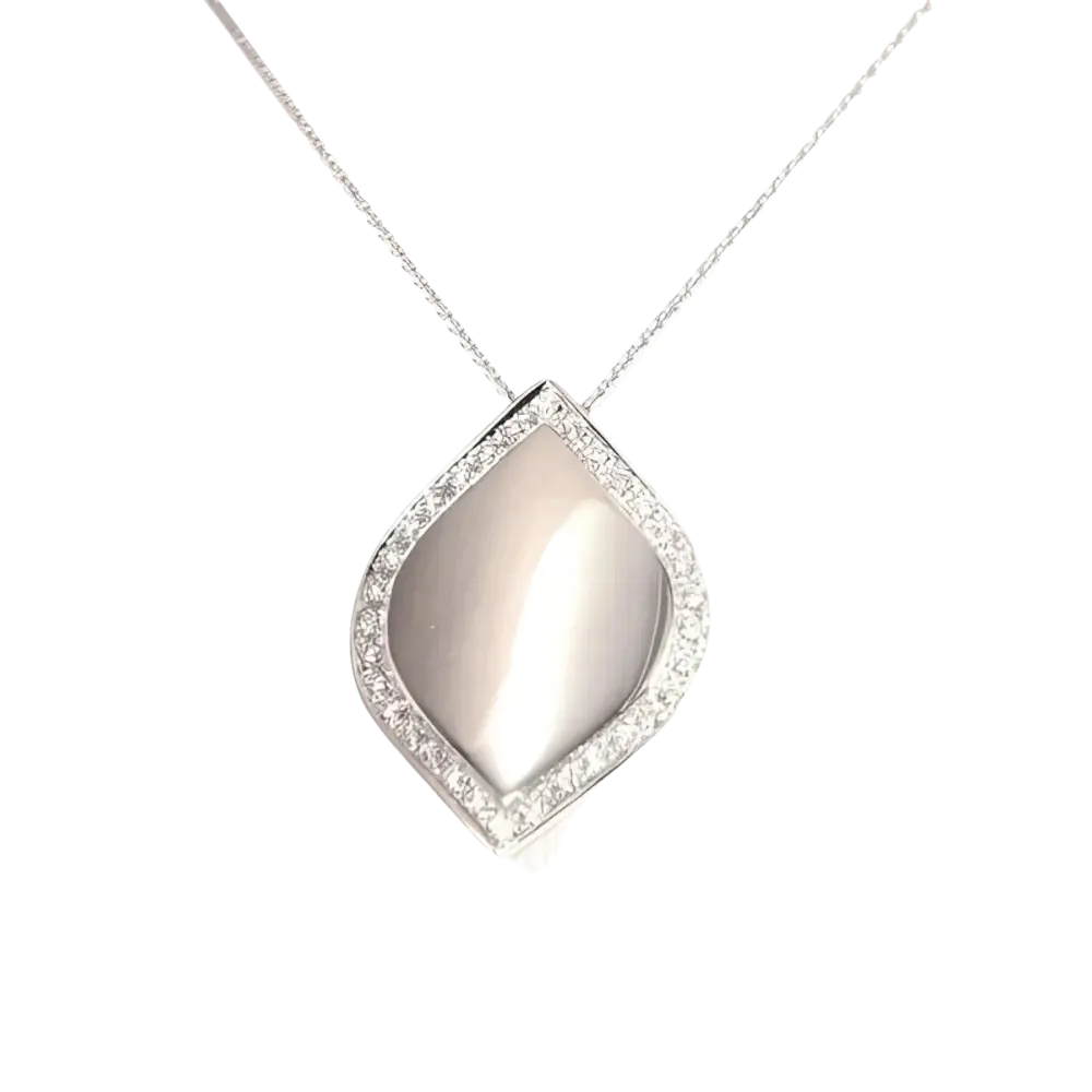 Collana Salvini Time Square Oro Bianco e Diamanti con pendente in argento e madreperla