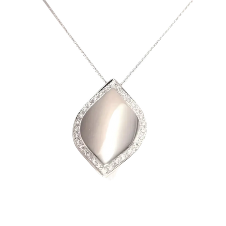 Collana Salvini Time Square Oro Bianco e Diamanti con pendente in argento e madreperla
